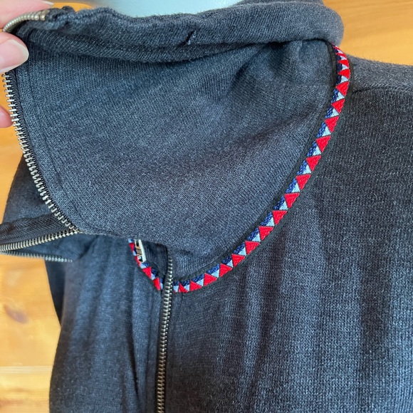 Roxy Estilo lightweight front full zip jacket sweatshirt, gray Cowell neck Large - Picture 3 of 5